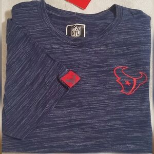 NFL Houston Texans Blue and Red Short Sleeve Tee. Sz L NWT